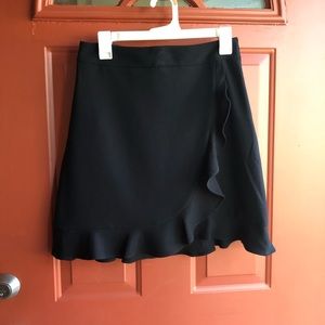 Black ruffle wrap skirt